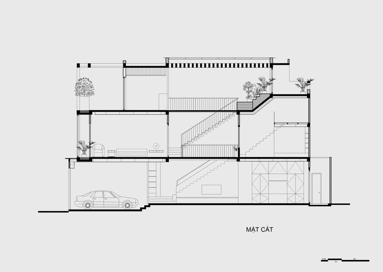 Nhà ống 100m2 kín cổng cao tường, bên trong sáng thoáng