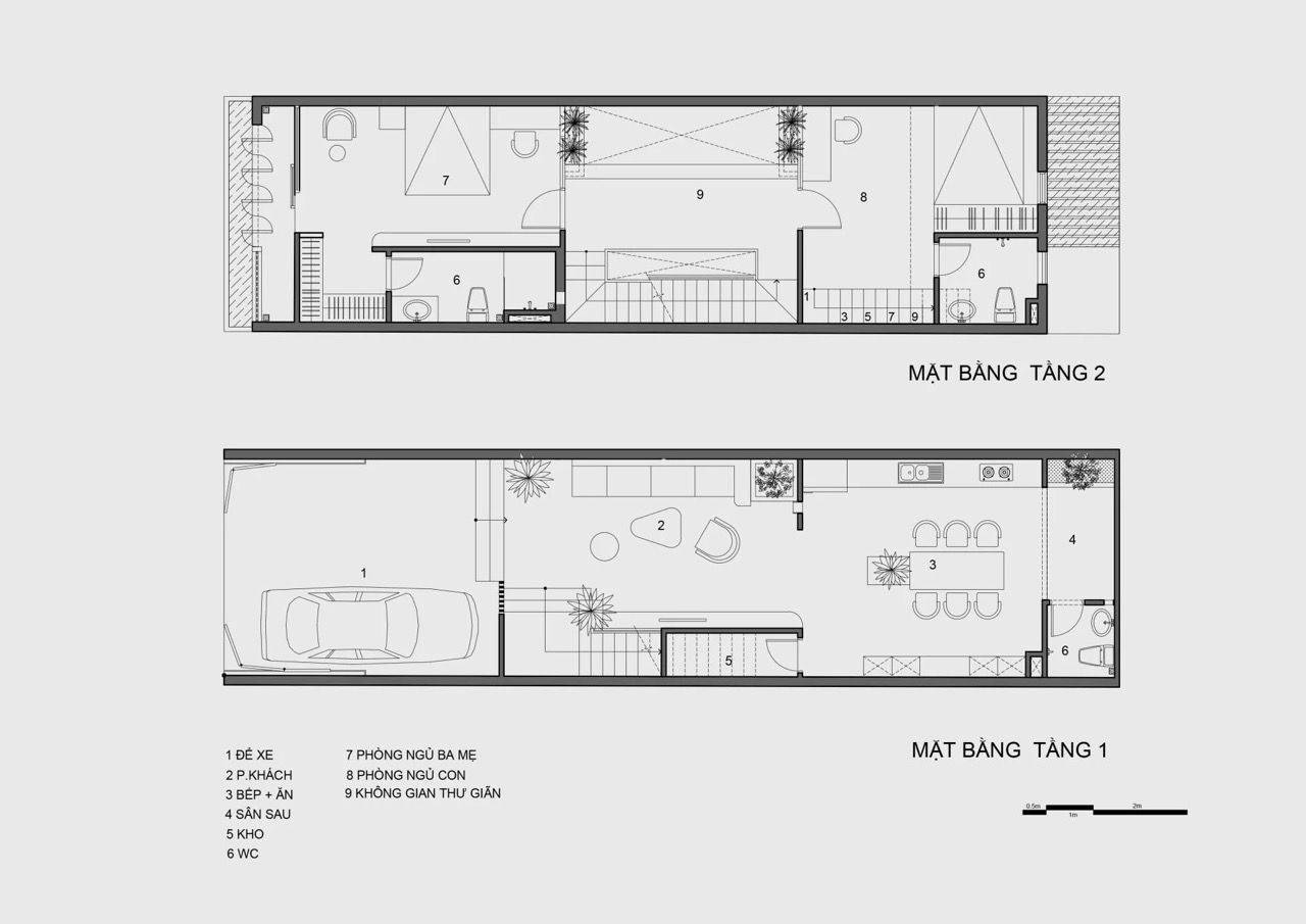 Nhà ống 100m2 kín cổng cao tường, bên trong sáng thoáng